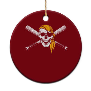 Baseball Pirate Skull Ceramic Ornament Retro Vintage Cross Baseball Bats TS10 1pc Red Print Your Wear