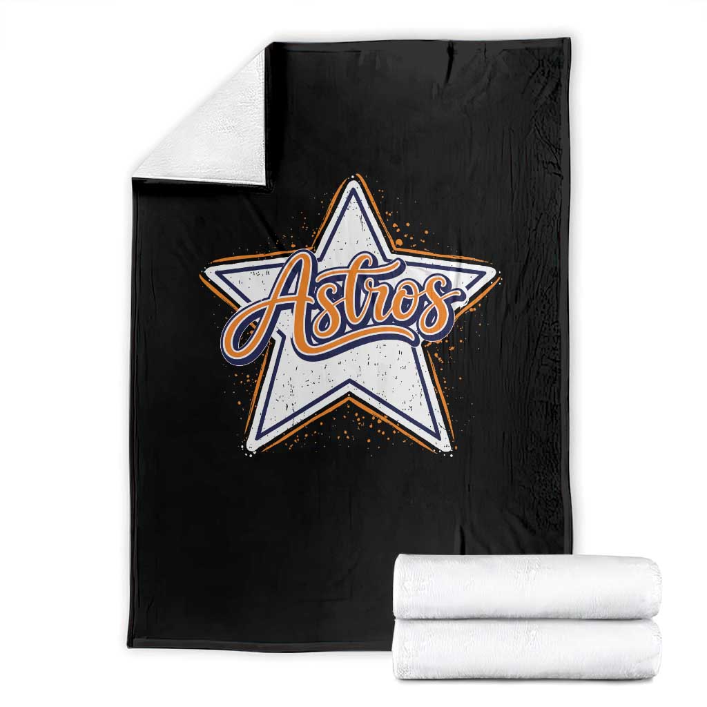 Vintage Astro Script Name Sports Style Throw Blanket Retro Baseball Fans TS10 Black Print Your Wear