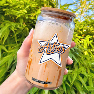 Vintage Astro Script Name Sports Style Glass Can Retro Baseball Fans TS10 Black Print Your Wear