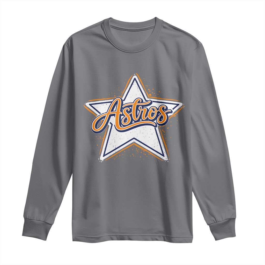 Vintage Astro Script Name Sports Style Long Sleeve Shirt Retro Baseball Fans TS10 Charcoal Print Your Wear