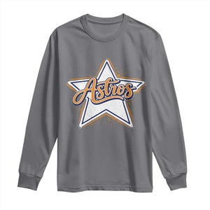 Vintage Astro Script Name Sports Style Long Sleeve Shirt Retro Baseball Fans TS10 Charcoal Print Your Wear