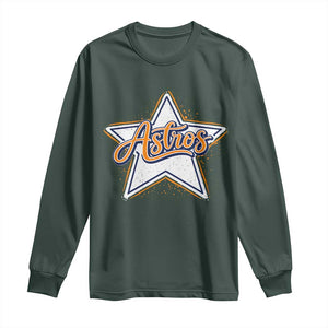Vintage Astro Script Name Sports Style Long Sleeve Shirt Retro Baseball Fans TS10 Dark Forest Green Print Your Wear