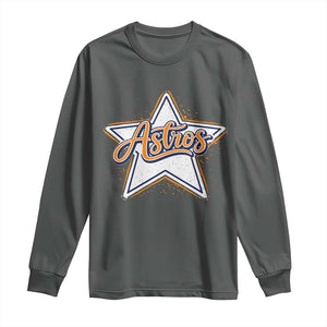 Vintage Astro Script Name Sports Style Long Sleeve Shirt Retro Baseball Fans TS10 Dark Heather Print Your Wear