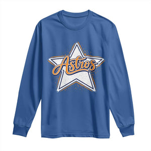Vintage Astro Script Name Sports Style Long Sleeve Shirt Retro Baseball Fans TS10 Royal Blue Print Your Wear