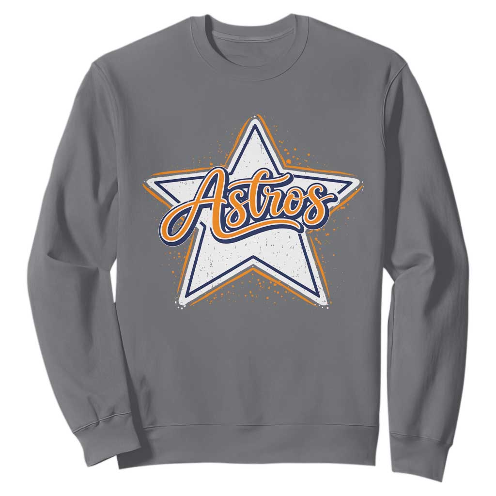Vintage Astro Script Name Sports Style Sweatshirt Retro Baseball Fans TS10 Charcoal Print Your Wear
