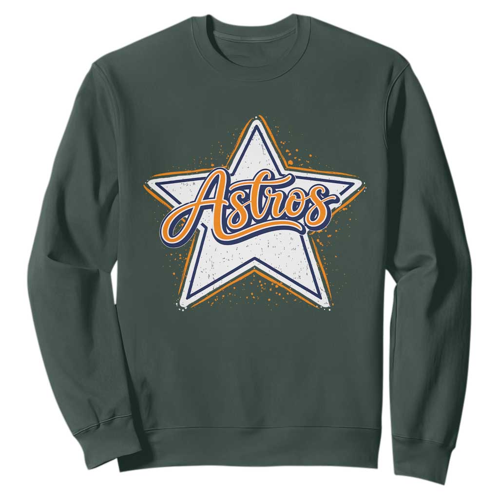 Vintage Astro Script Name Sports Style Sweatshirt Retro Baseball Fans TS10 Dark Forest Green Print Your Wear