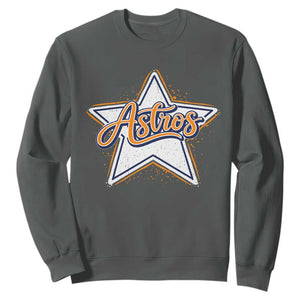 Vintage Astro Script Name Sports Style Sweatshirt Retro Baseball Fans TS10 Dark Heather Print Your Wear