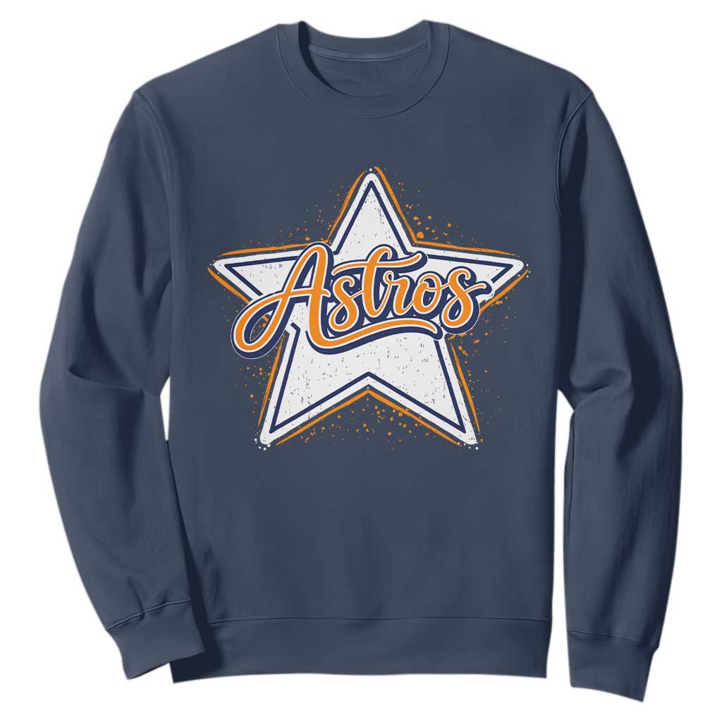 Vintage Astro Script Name Sports Style Sweatshirt Retro Baseball Fans TS10 Navy Print Your Wear