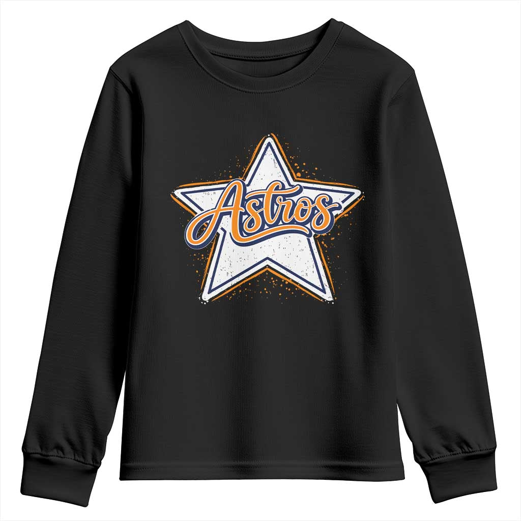 Vintage Astro Script Name Sports Style Youth Sweatshirt Retro Baseball Fans TS10 Black Print Your Wear