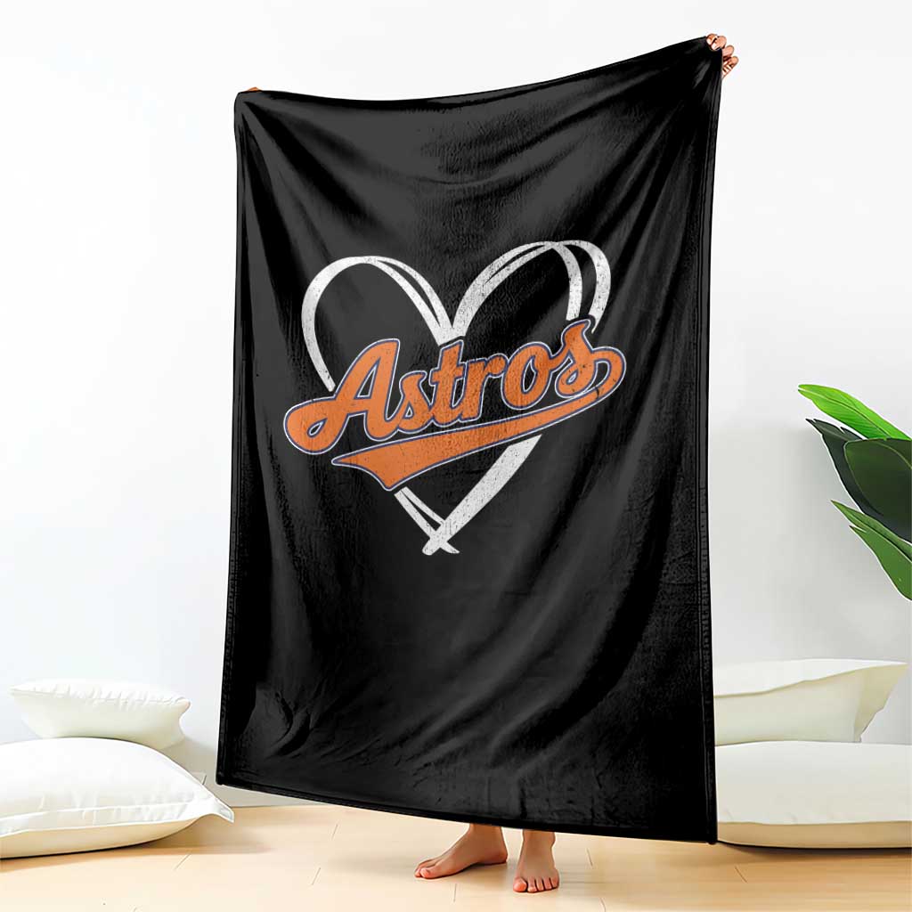 Vintage Astro Name Sports Style Throw Blanket Varsity Script Vintage Baseball Heart Graphic TS10 Print Your Wear