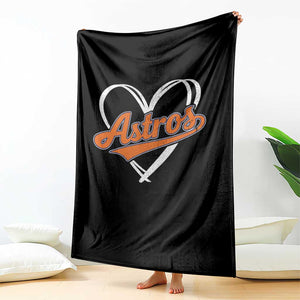 Vintage Astro Name Sports Style Throw Blanket Varsity Script Vintage Baseball Heart Graphic TS10 Print Your Wear