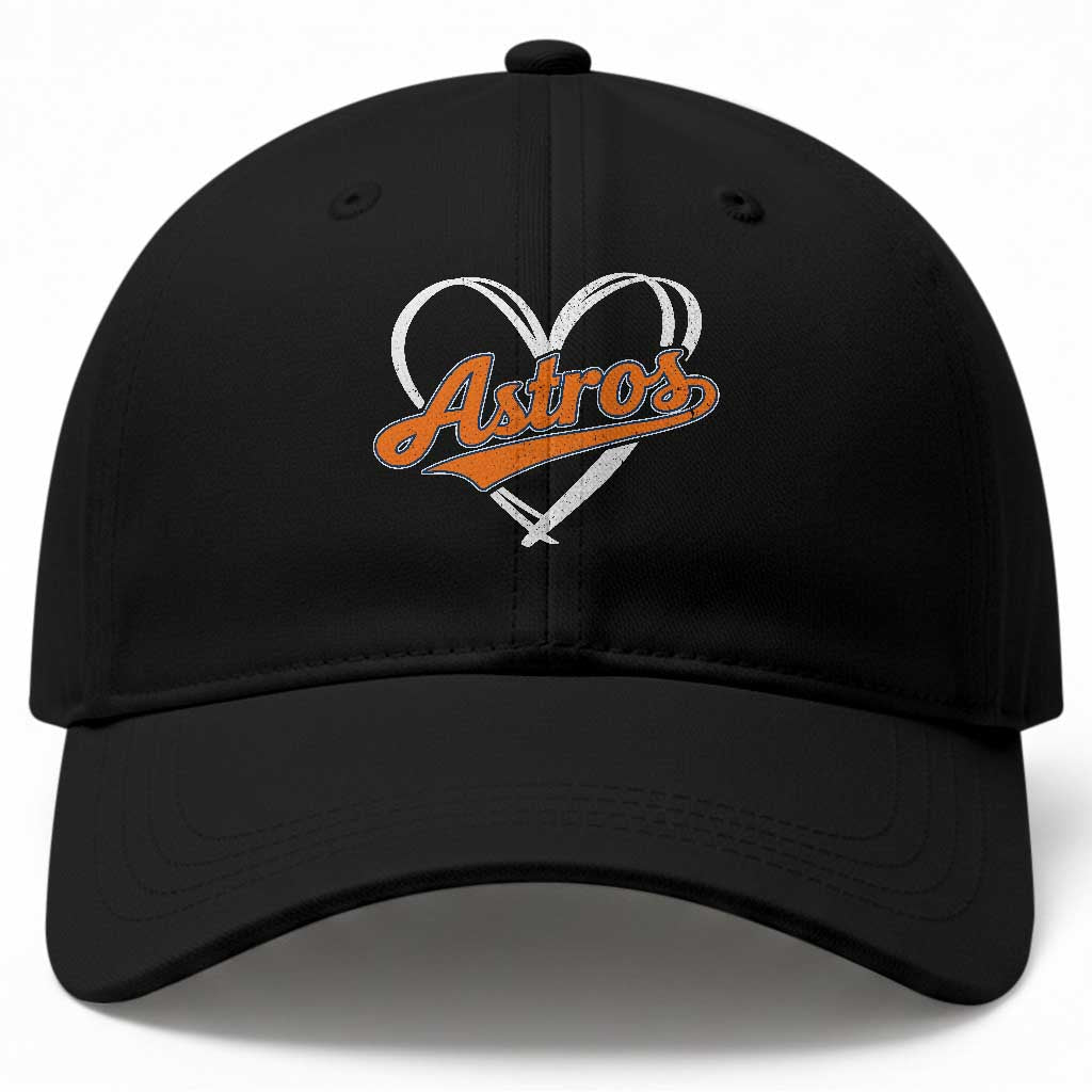 Vintage Astro Name Sports Style Baseball Cap Varsity Script Vintage Baseball Heart Graphic TS10 Print Your Wear