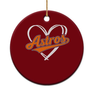 Vintage Astro Name Sports Style Ceramic Ornament Varsity Script Vintage Baseball Heart Graphic TS10 1pc Red Print Your Wear