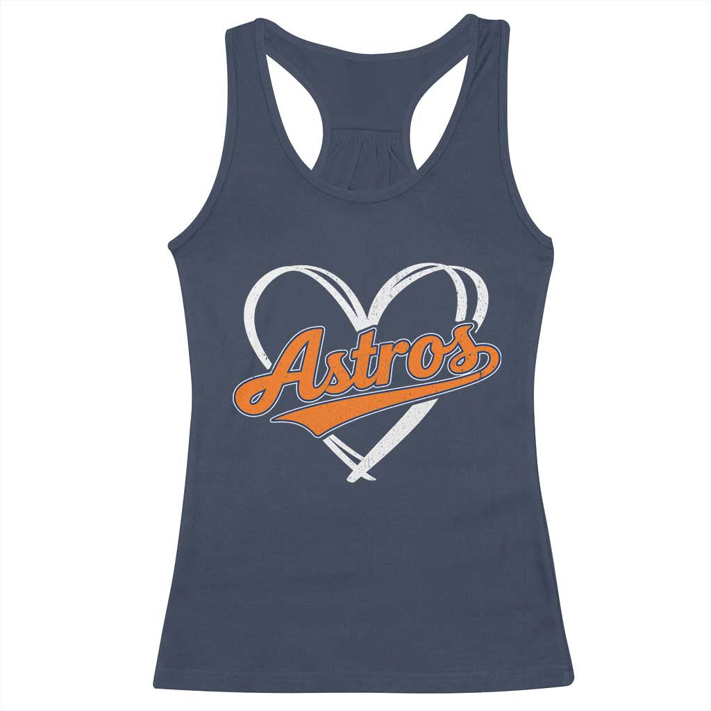 Vintage Astro Name Sports Style Racerback Tank Top Varsity Script Vintage Baseball Heart Graphic TS10 Navy Print Your Wear