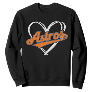 Vintage Astro Name Sports Style Sweatshirt Varsity Script Vintage Baseball Heart Graphic TS10 Black Print Your Wear