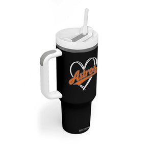 Vintage Astro Name Sports Style Tumbler With Handle Varsity Script Vintage Baseball Heart Graphic TS10 Print Your Wear