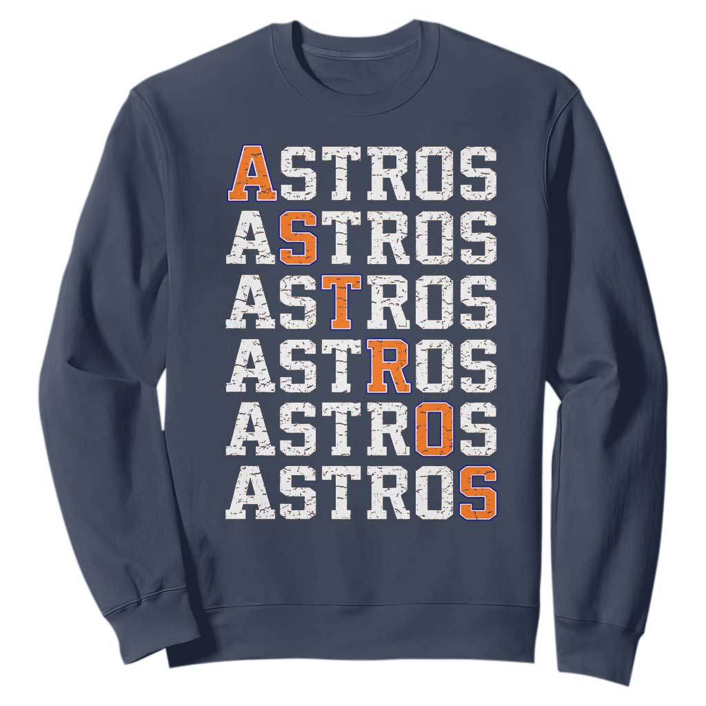 Vintage Astro Last Name Sweatshirt Retro Baseball Fans Sports Style TS10 Navy Print Your Wear