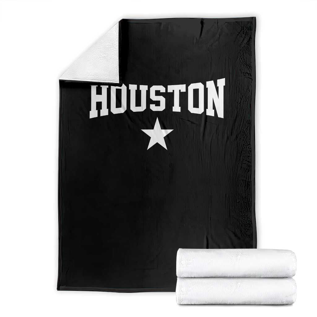 Vintage Houston Throw Blanket Retro Texas Throwback Athletic Sports Style 80s 90s TS10 Black Print Your Wear