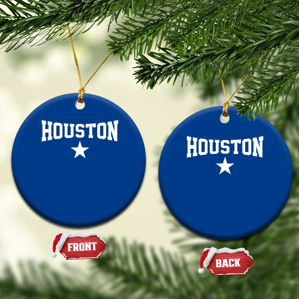 Vintage Houston Ceramic Ornament Retro Texas Throwback Athletic Sports Style 80s 90s TS10 1pc Blue Print Your Wear