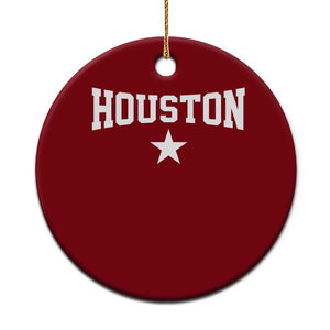 Vintage Houston Ceramic Ornament Retro Texas Throwback Athletic Sports Style 80s 90s TS10 1pc Red Print Your Wear