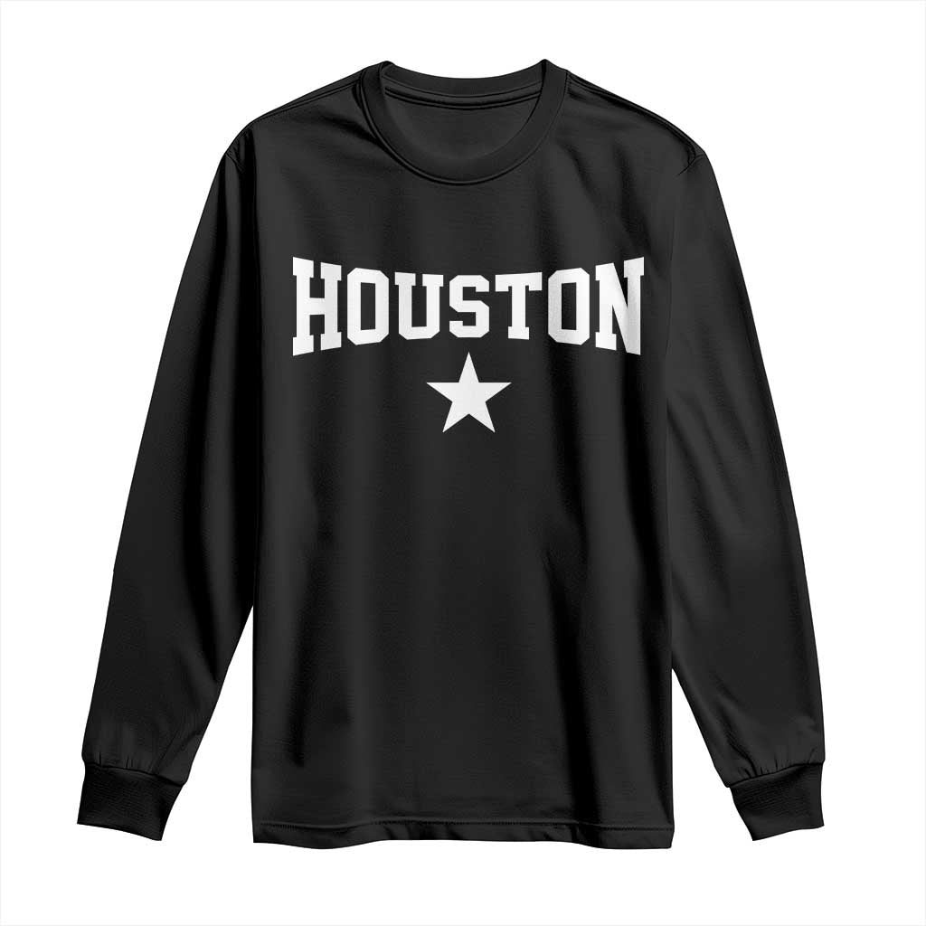 Vintage Houston Long Sleeve Shirt Retro Texas Throwback Athletic Sports Style 80s 90s TS10 Black Print Your Wear