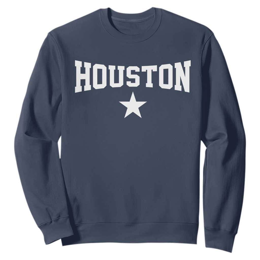 Vintage Houston Sweatshirt Retro Texas Throwback Athletic Sports Style 80s 90s TS10 Navy Print Your Wear