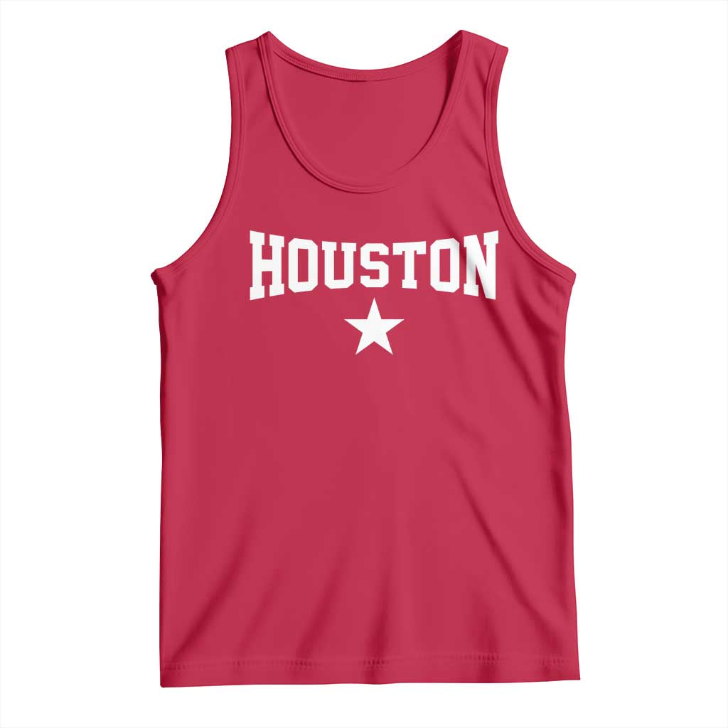 Vintage Houston Tank Top Retro Texas Throwback Athletic Sports Style 80s 90s TS10 Red Print Your Wear