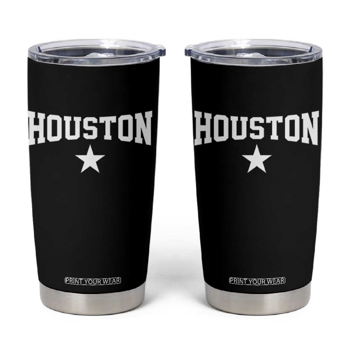Vintage Houston Tumbler Cup Retro Texas Throwback Athletic Sports Style 80s 90s TS10 Black Print Your Wear