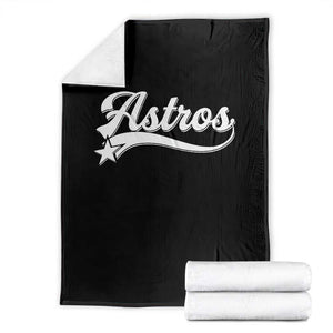 Vintage Astro Script Name Throw Blanket Texas Vintage Sports Jersey Style 80s 90s TS10 Black Print Your Wear