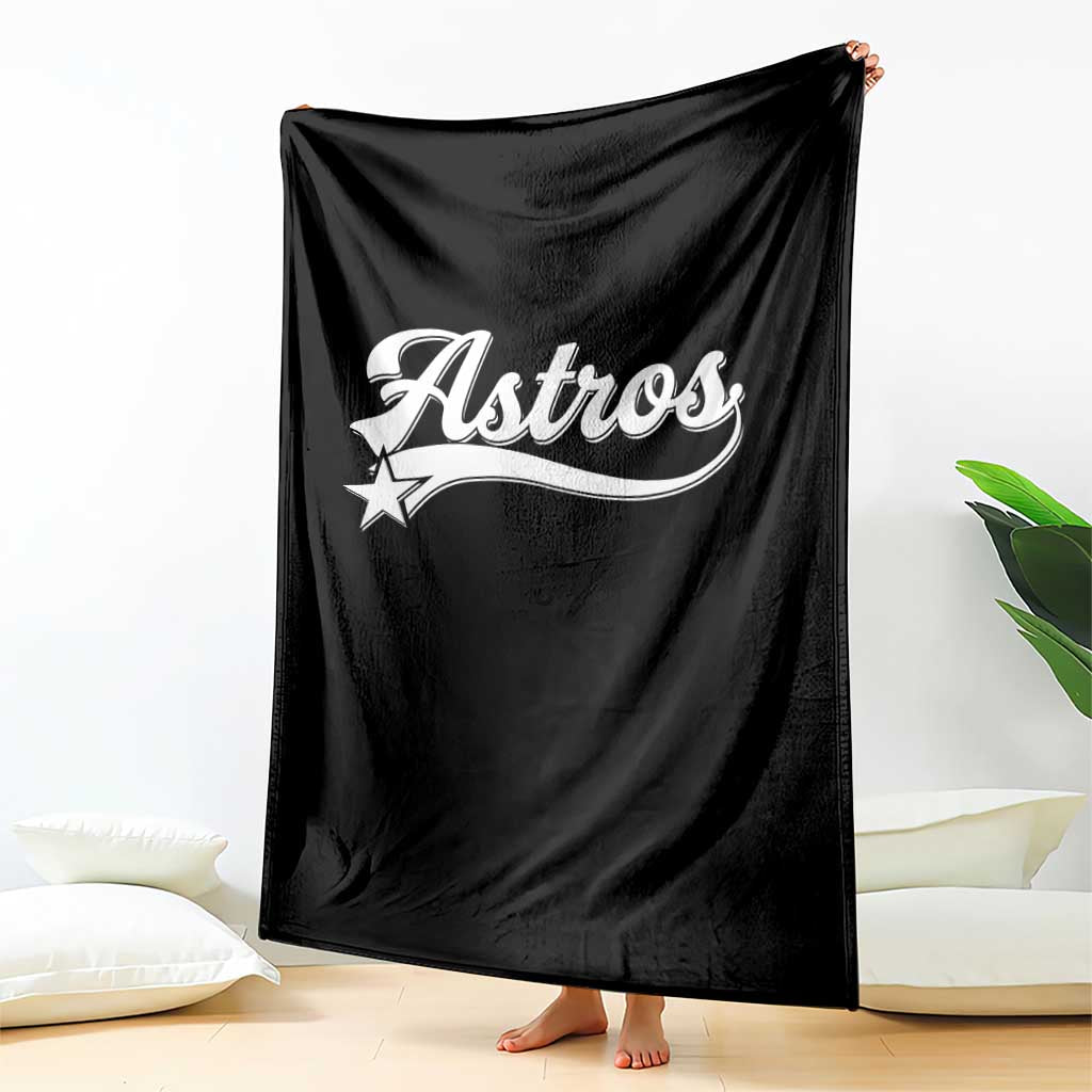 Vintage Astro Script Name Throw Blanket Texas Vintage Sports Jersey Style 80s 90s TS10 Print Your Wear