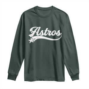 Vintage Astro Script Name Long Sleeve Shirt Texas Vintage Sports Jersey Style 80s 90s TS10 Dark Forest Green Print Your Wear