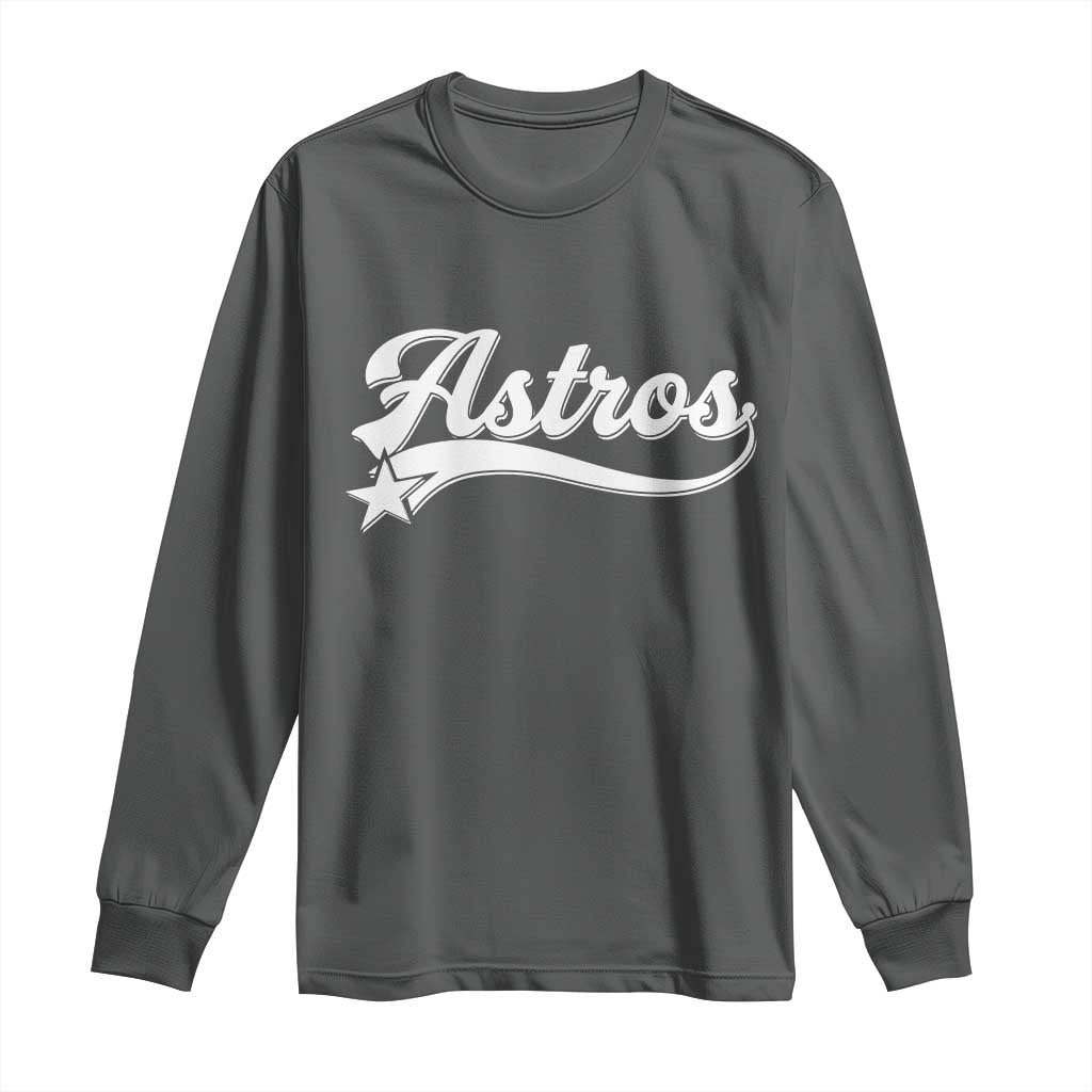 Vintage Astro Script Name Long Sleeve Shirt Texas Vintage Sports Jersey Style 80s 90s TS10 Dark Heather Print Your Wear