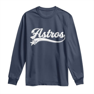 Vintage Astro Script Name Long Sleeve Shirt Texas Vintage Sports Jersey Style 80s 90s TS10 Navy Print Your Wear