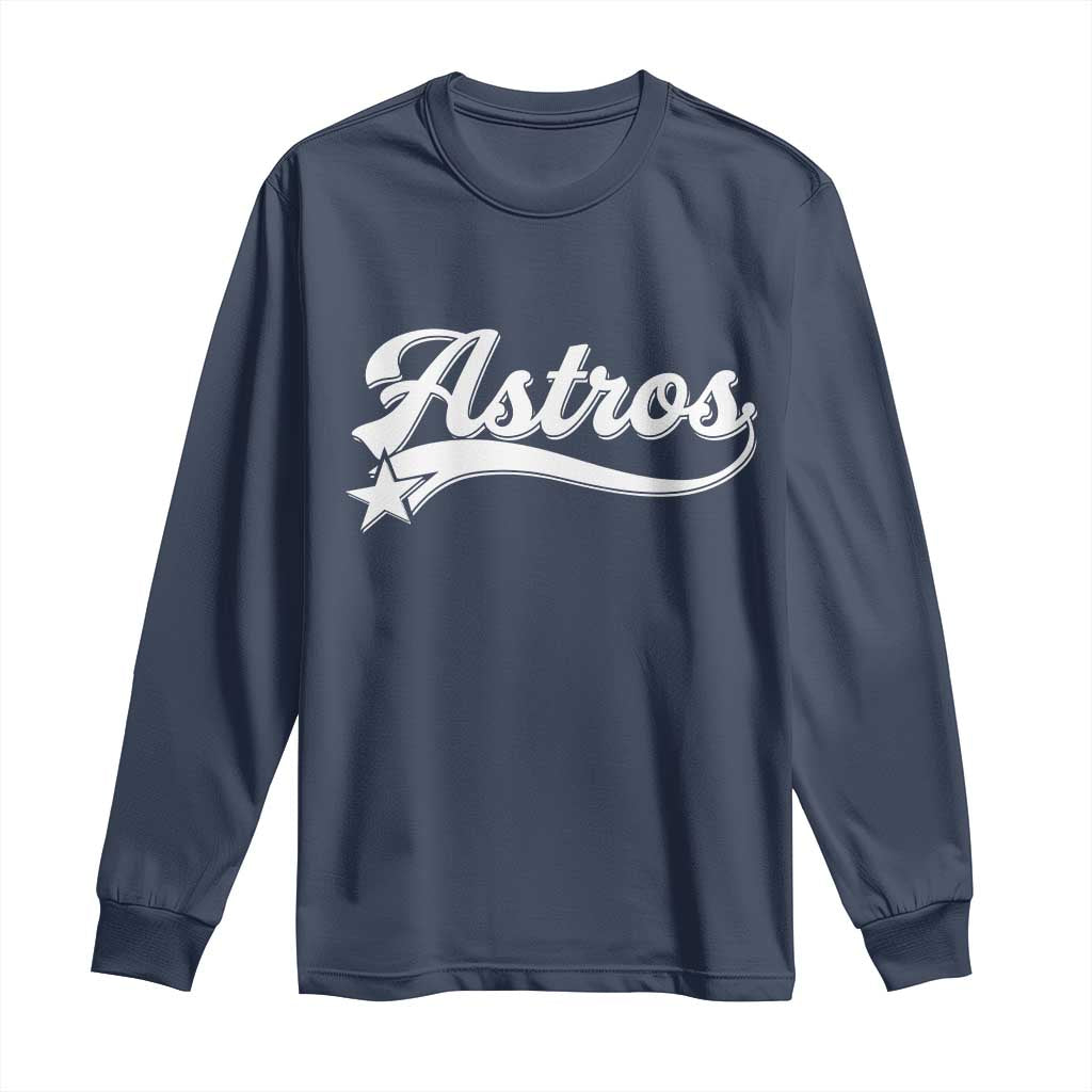 Vintage Astro Script Name Long Sleeve Shirt Texas Vintage Sports Jersey Style 80s 90s TS10 Navy Print Your Wear