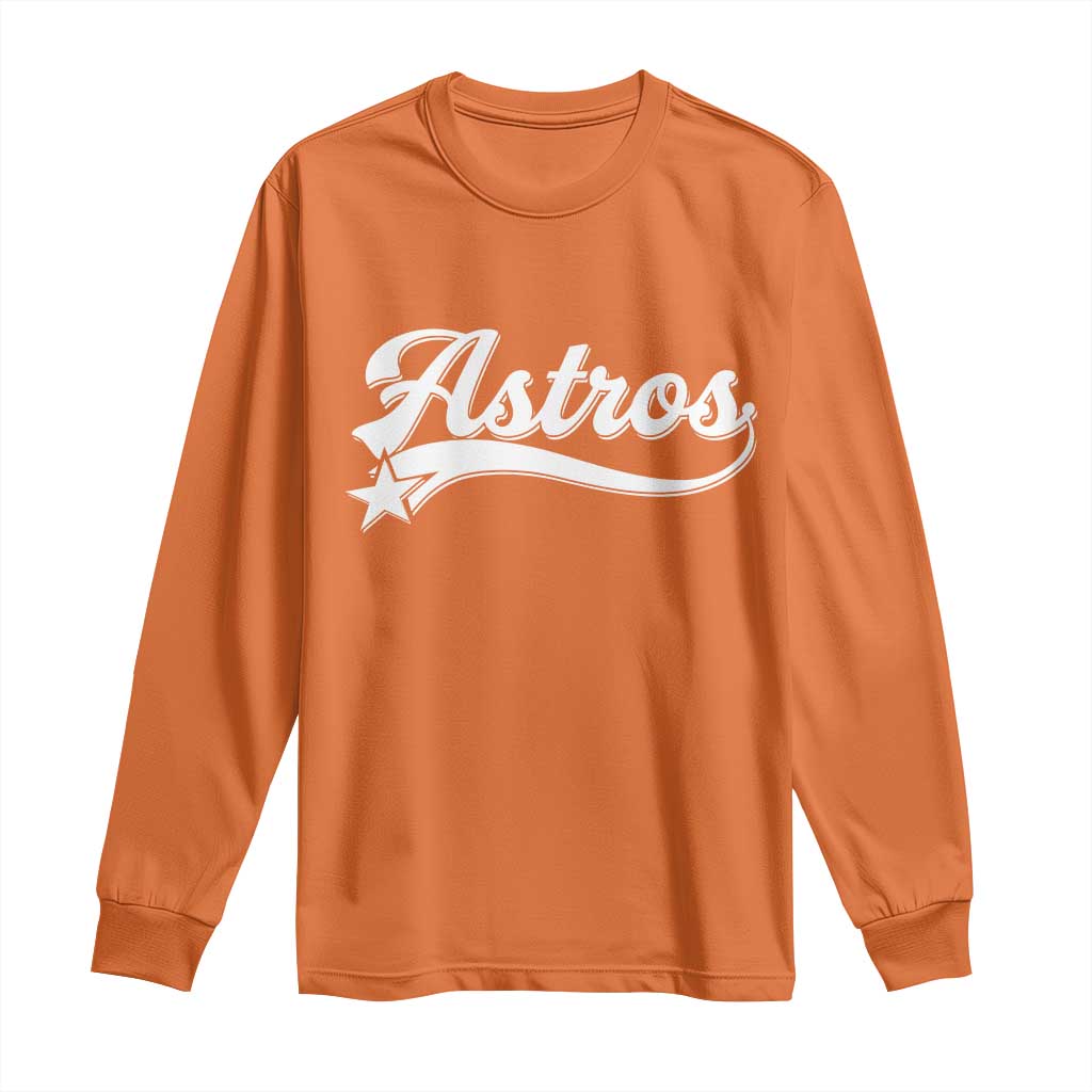 Vintage Astro Script Name Long Sleeve Shirt Texas Vintage Sports Jersey Style 80s 90s TS10 Orange Print Your Wear
