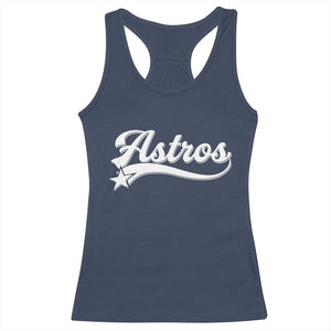 Vintage Astro Script Name Racerback Tank Top Texas Vintage Sports Jersey Style 80s 90s TS10 Navy Print Your Wear