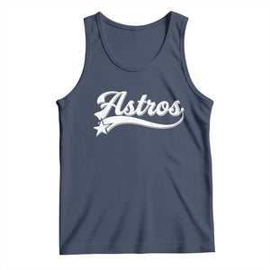 Vintage Astro Script Name Tank Top Texas Vintage Sports Jersey Style 80s 90s TS10 Navy Print Your Wear