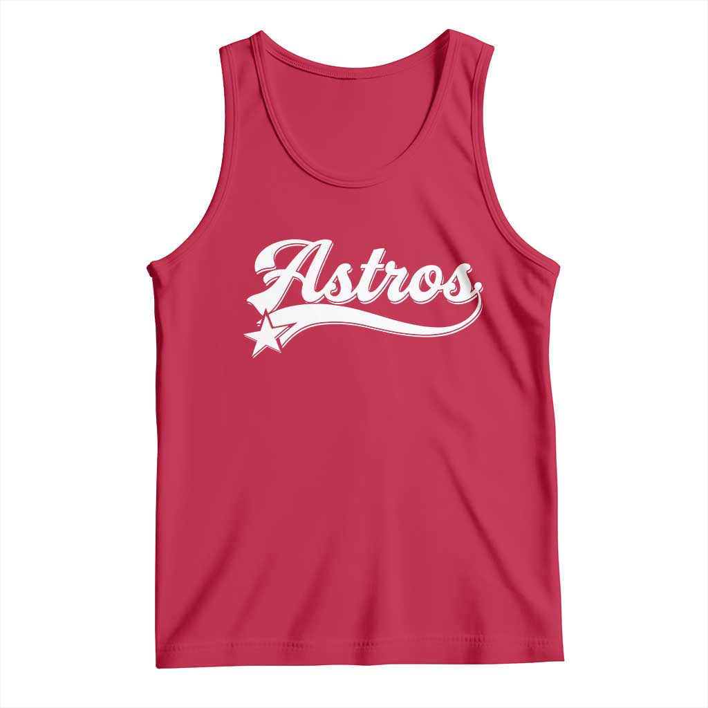 Vintage Astro Script Name Tank Top Texas Vintage Sports Jersey Style 80s 90s TS10 Red Print Your Wear