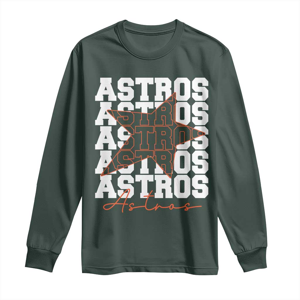 Vintage Astro Last Name Long Sleeve Shirt Baseball Fan Graphic TS10 Dark Forest Green Print Your Wear