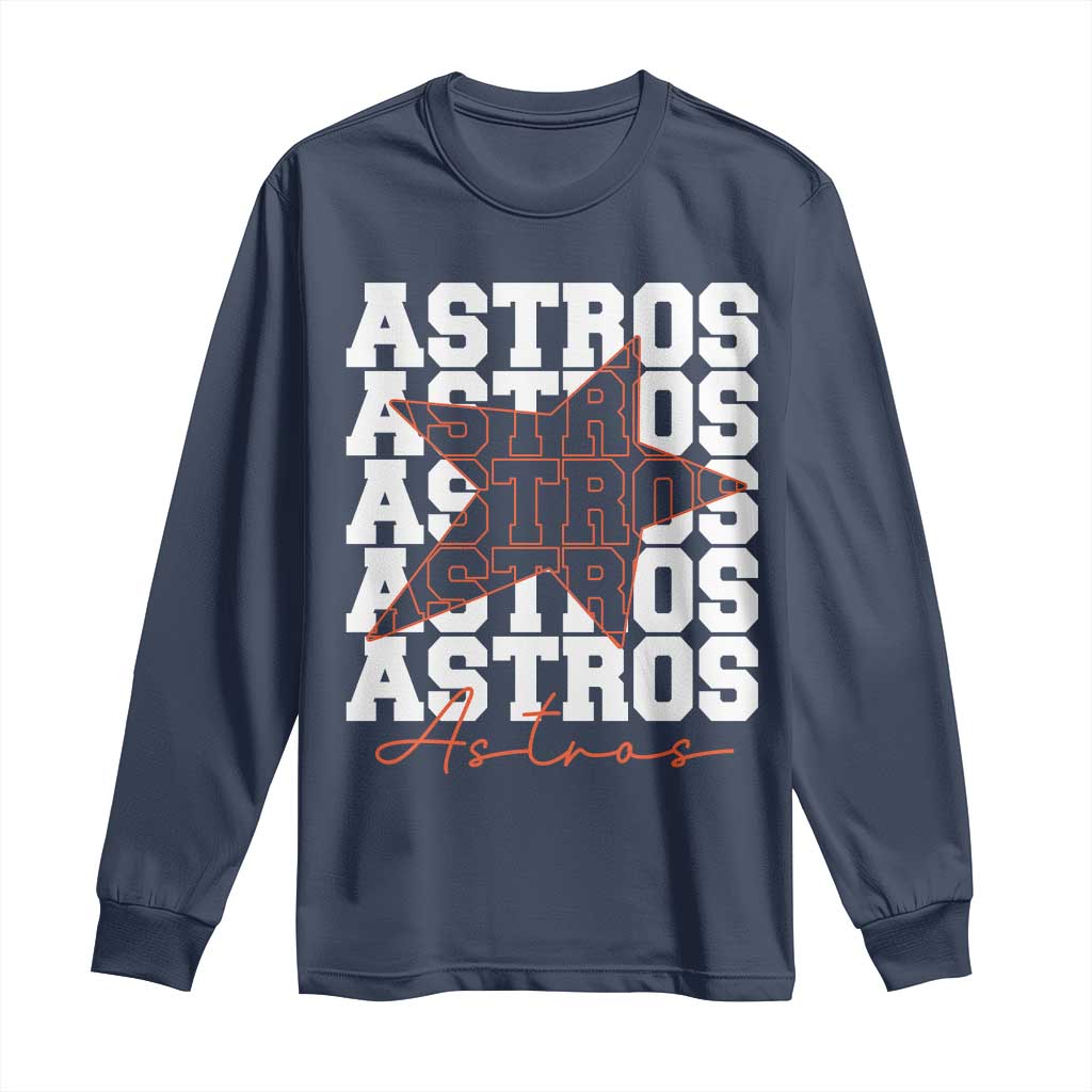 Vintage Astro Last Name Long Sleeve Shirt Baseball Fan Graphic TS10 Navy Print Your Wear