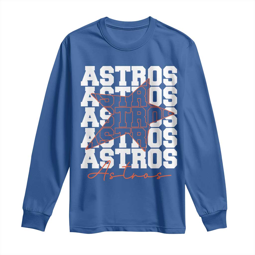 Vintage Astro Last Name Long Sleeve Shirt Baseball Fan Graphic TS10 Royal Blue Print Your Wear