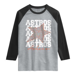 Vintage Astro Last Name Raglan Shirt Baseball Fan Graphic TS10 Heather Gray Black Print Your Wear