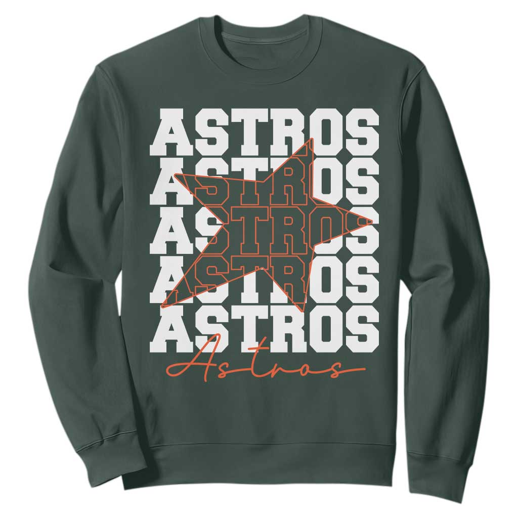 Vintage Astro Last Name Sweatshirt Baseball Fan Graphic TS10 Dark Forest Green Print Your Wear