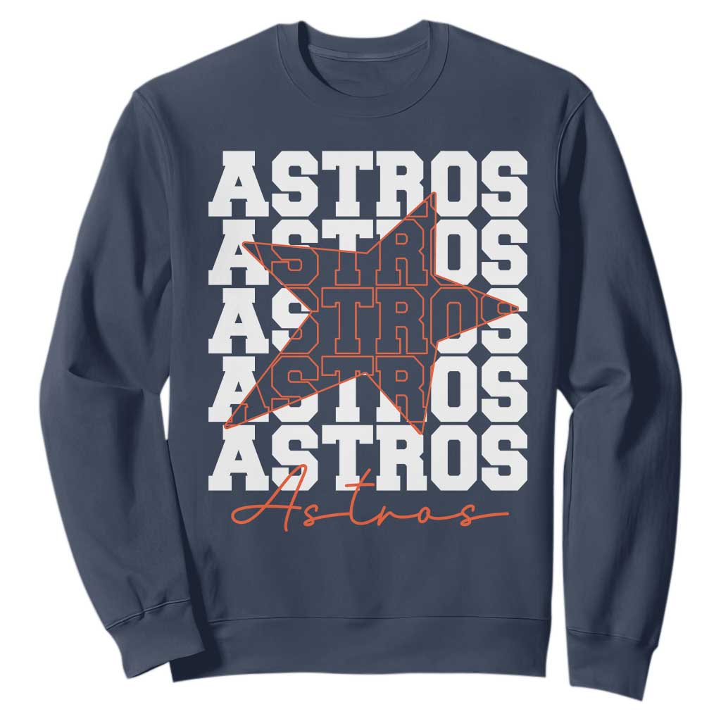 Vintage Astro Last Name Sweatshirt Baseball Fan Graphic TS10 Navy Print Your Wear