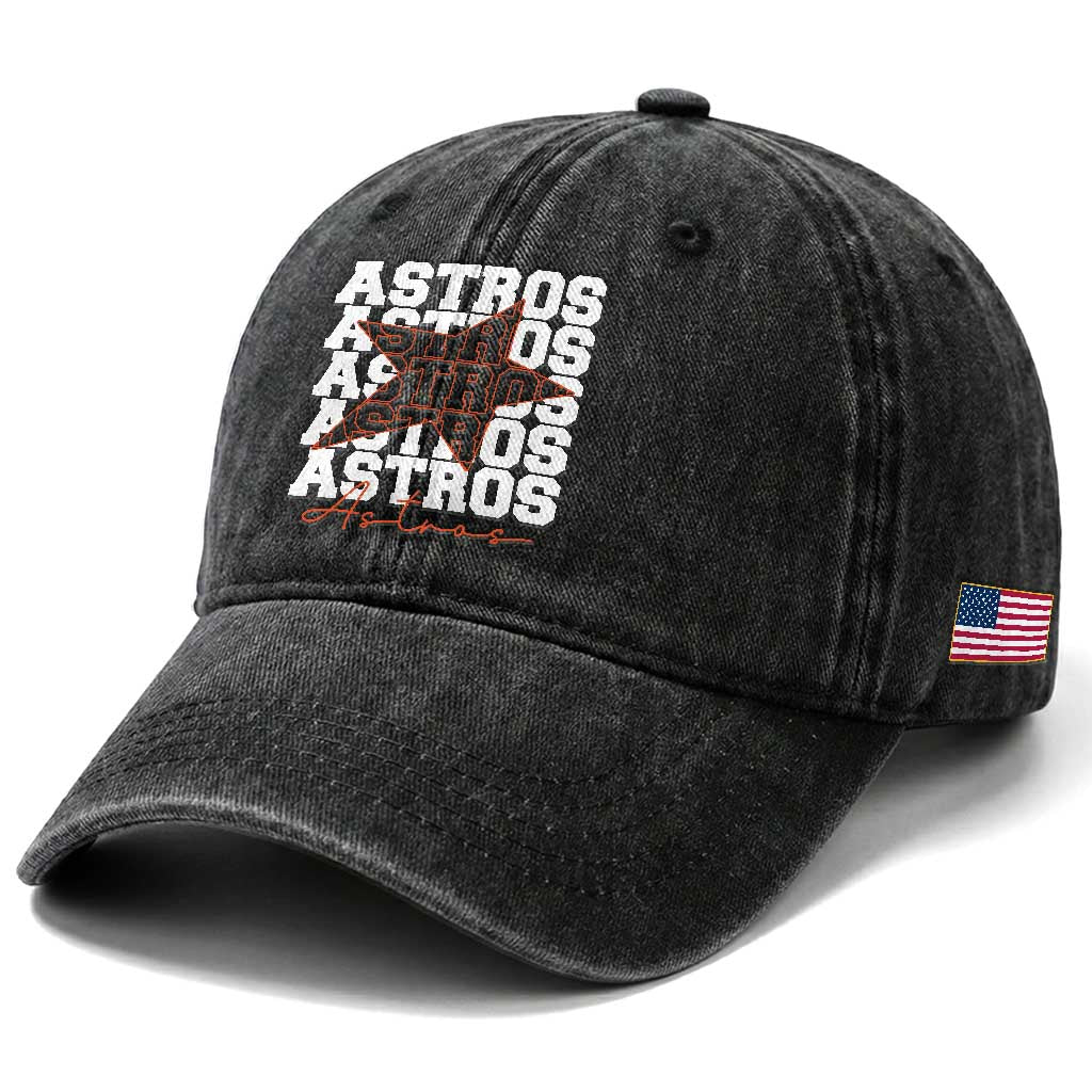Vintage Astro Last Name Washed Cotton Baseball Cap Baseball Fan Graphic TS10 Print Your Wear