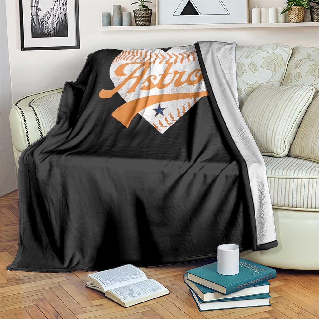 Retro Astro Script Name Throw Blanket Baseball Heart Vintage Sports Fans TS10 Print Your Wear