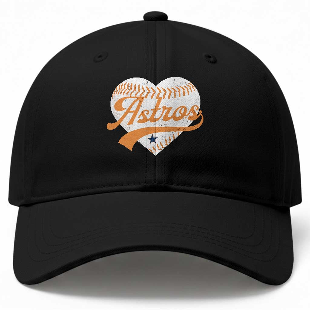 Retro Astro Script Name Baseball Cap Baseball Heart Vintage Sports Fans TS10 Print Your Wear