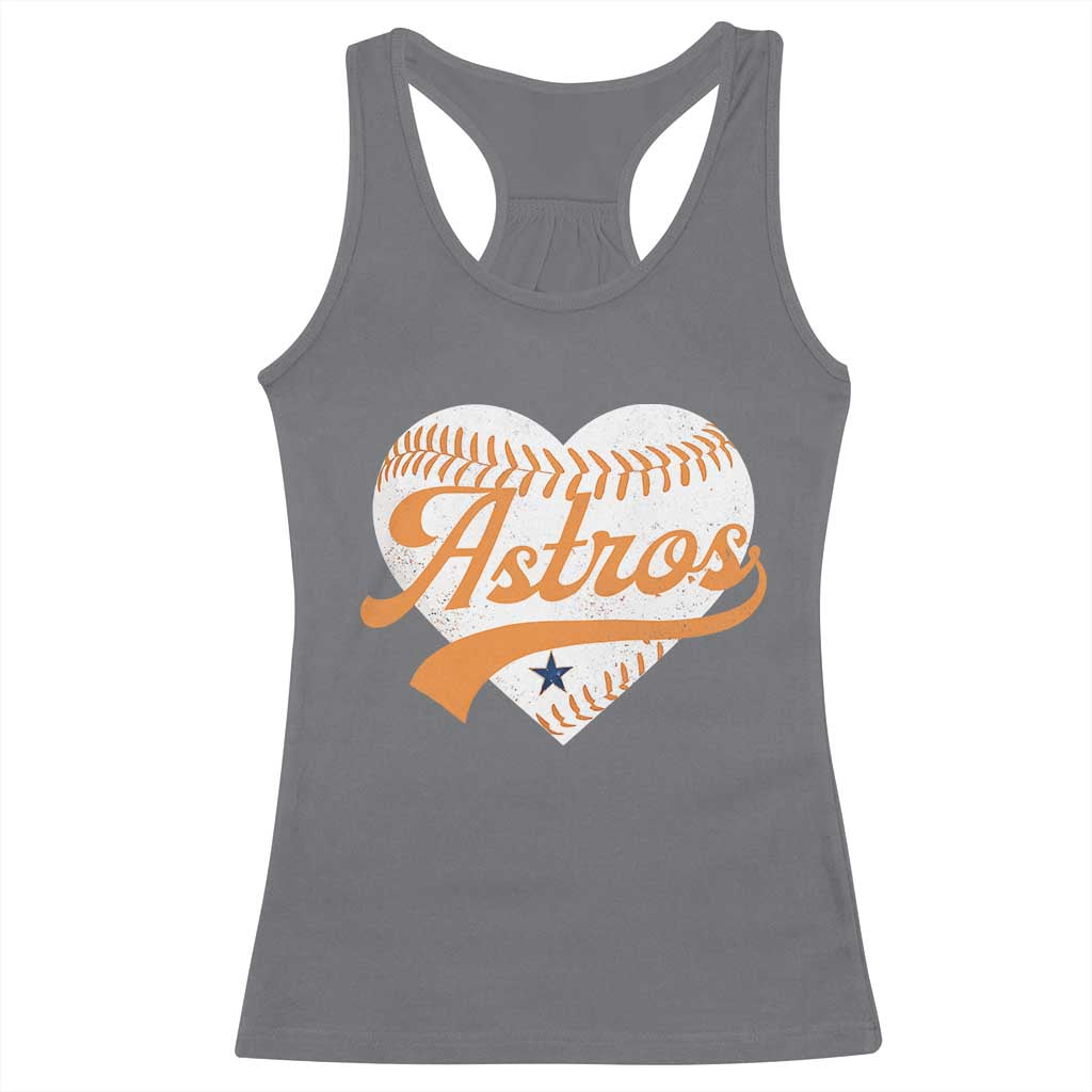 Retro Astro Script Name Racerback Tank Top Baseball Heart Vintage Sports Fans TS10 Charcoal Print Your Wear
