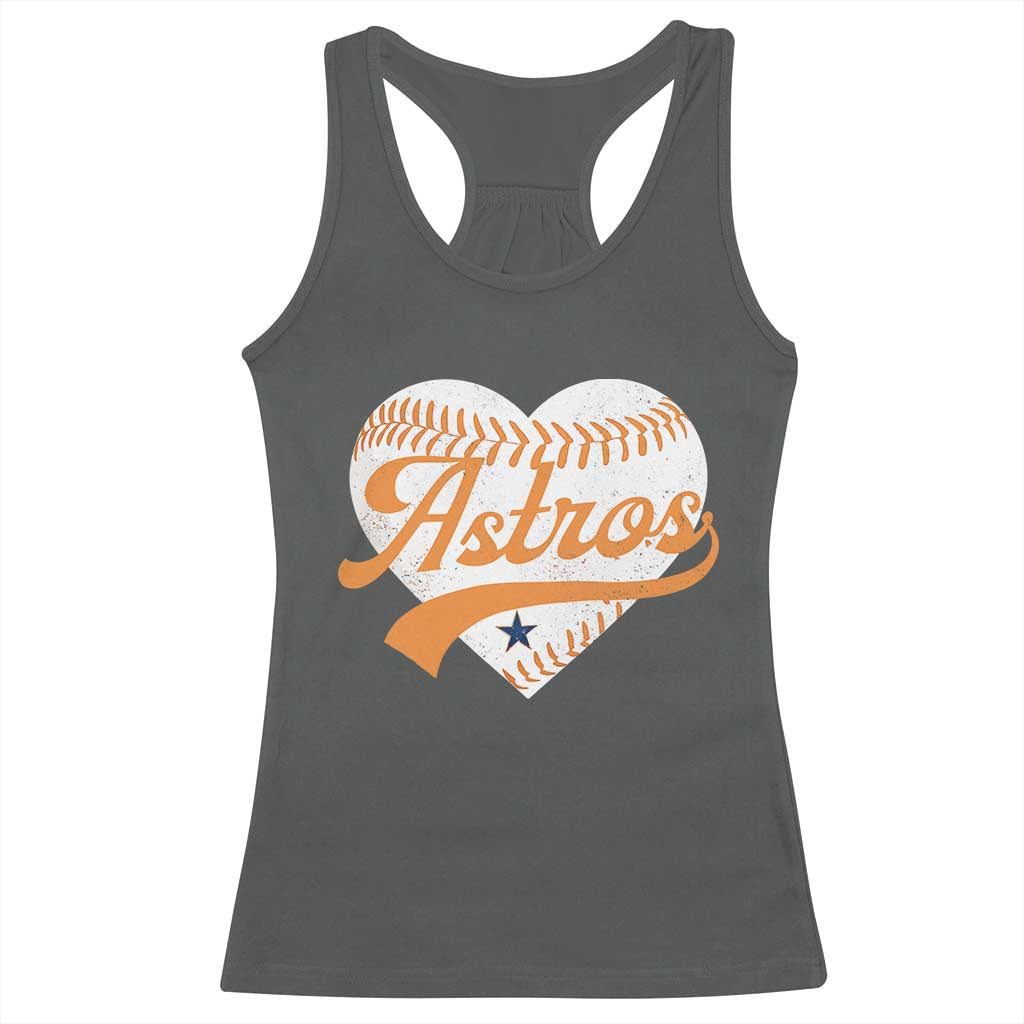 Retro Astro Script Name Racerback Tank Top Baseball Heart Vintage Sports Fans TS10 Dark Heather Print Your Wear