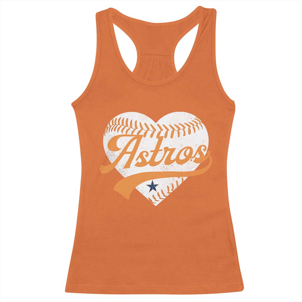Retro Astro Script Name Racerback Tank Top Baseball Heart Vintage Sports Fans TS10 Orange Print Your Wear